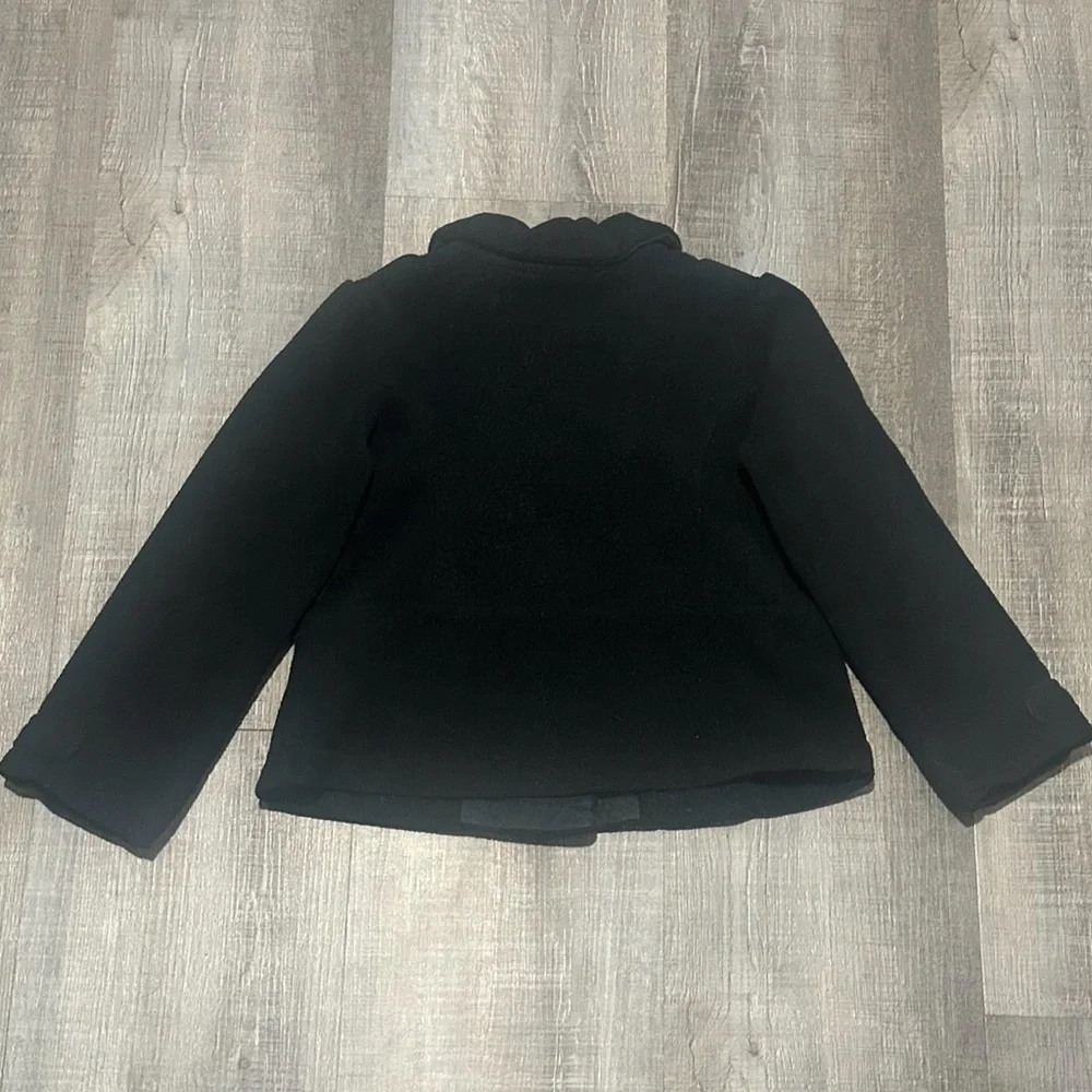 💞 Toddler & Little Girls Size 4 / 4T Black Pea Coat Jacket